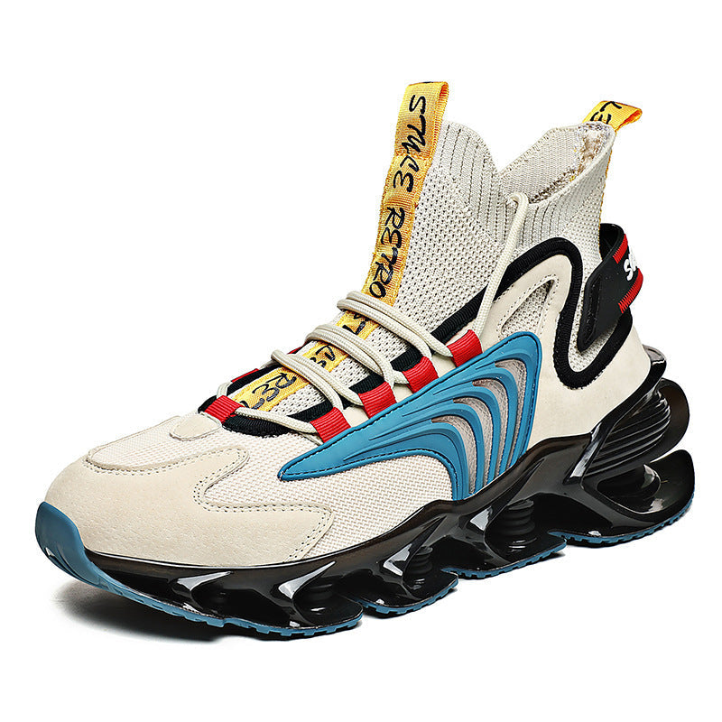 Men’s Spring Blade Sneakers — Trendy Color-Match Breathable Running Shoes