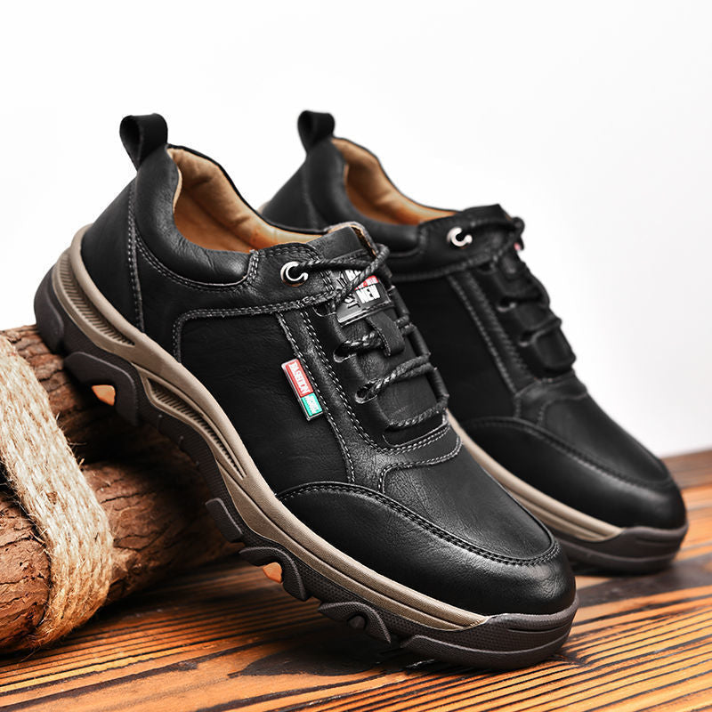 Men’s Fashion Leather Sneakers — Breathable Casual Trend Shoes