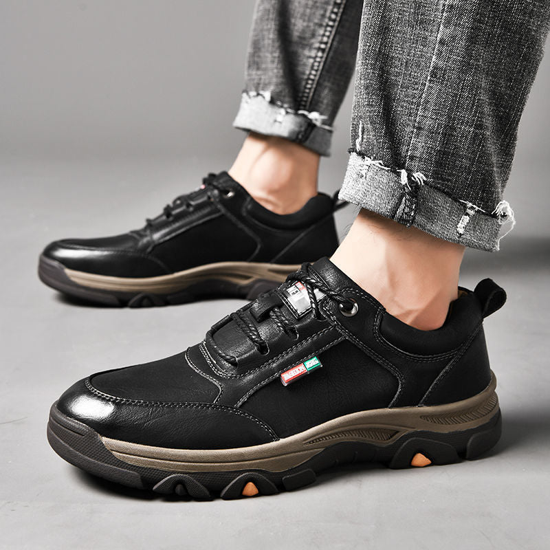 Men’s Fashion Leather Sneakers — Breathable Casual Trend Shoes